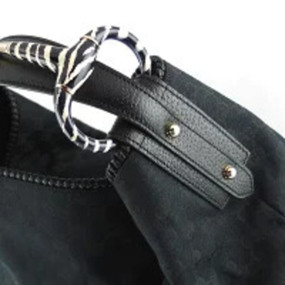 Gucci Horsebit Handbag Hobo Bag GG Canvas Black - Picture 5 of 9
